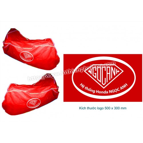 Áo trùm xe nhựa PVC in logo